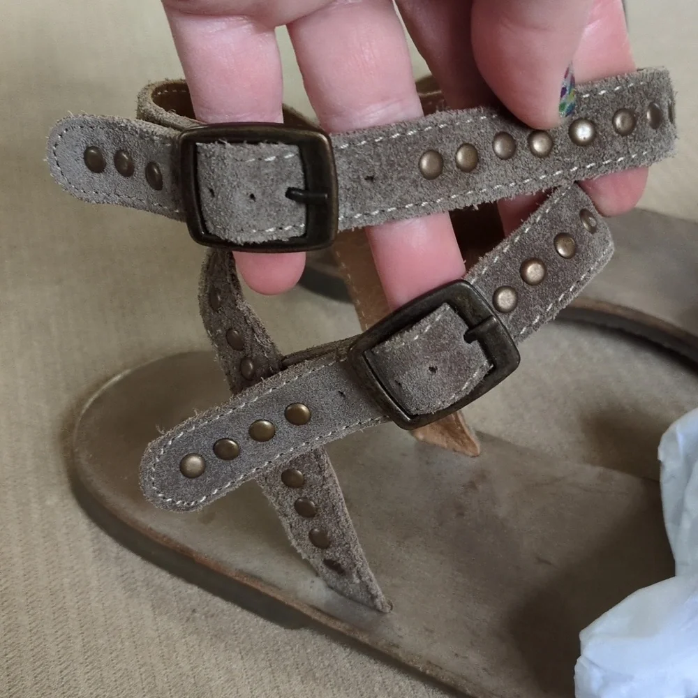 Rebels Studded Brown Sandals Size 10